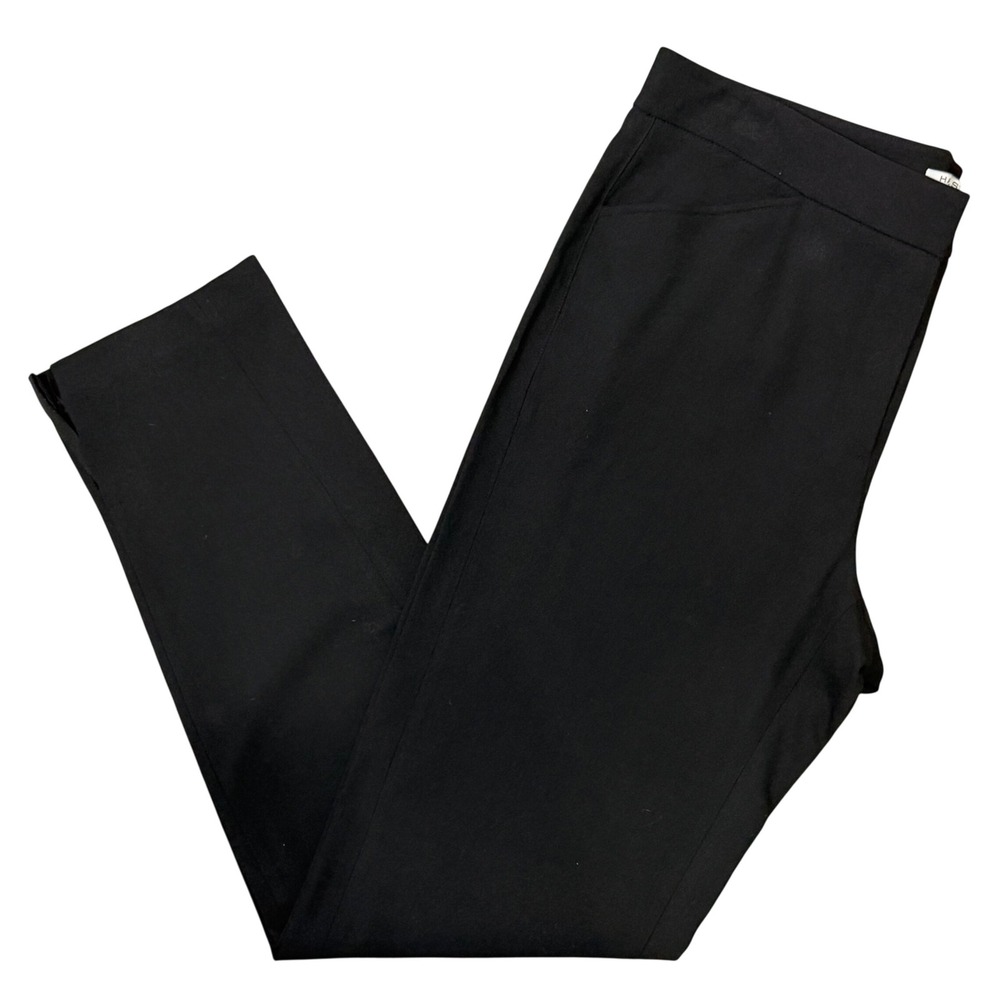 Halston Heritage Wool Blend Black Slim Straight Trouser Pants (8/35x30) Office